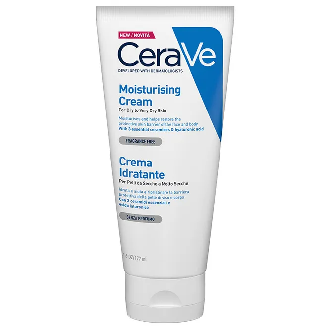 Увлажняющий крем для сухой и очень сухой кожи с комбинацией 3 церамидов, гиалуроновой кислотой и Технологией последовательного высвобождения ингредиентов Moisturising Cream, CeraVe