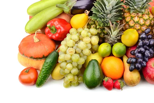 Разнообразие овощей и фруктов