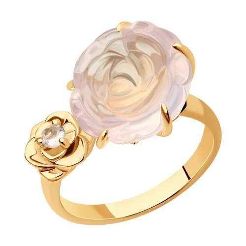 кольцо розовый кварц, подарок девушке