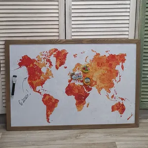 Магнитно-маркерная доска Оранжевая карта мира