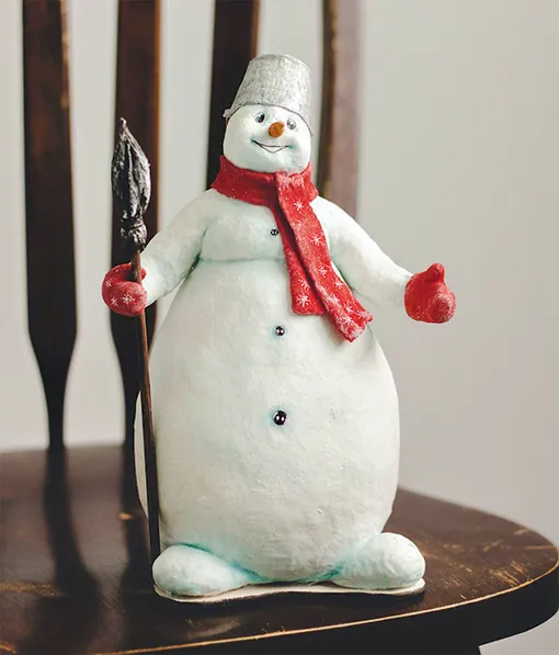 Ватный снеговик ёлочная игрушка фото