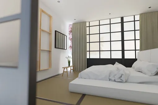 Много простора, воздуха и света, вот что такое — дизайн маленькой спальни в японском стиле