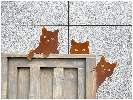 Металлическое украшение на забор «Кошки»