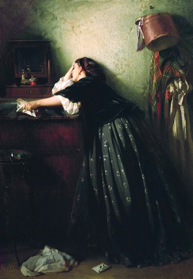 Вдова художника. Маковский вдовушка (1865). Вдовушка картина Маковского.