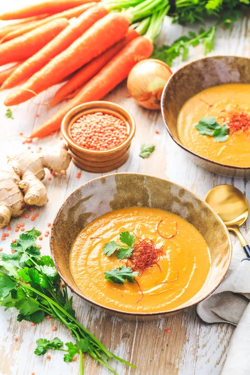 Крем-суп из моркови и чечевицы как приготовить дома фото и рецепт пошагово