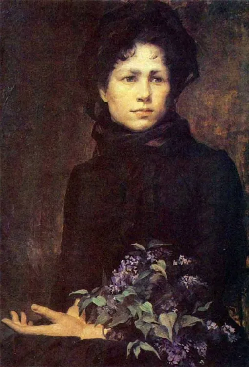 «Молодая женщина с букетом сирени», 1880