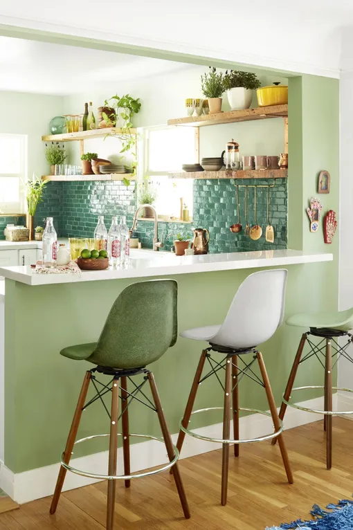 Зелёный фартук — оригинальный и модный выбор для кухни