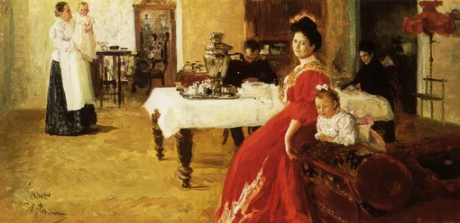 Портрет Татьяны с мужем, детьми и няней