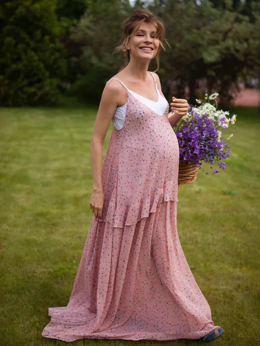 Елена Подкаминская во время беременности