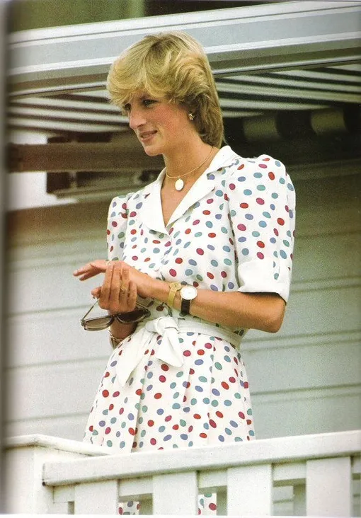Принцесса Уэльская на матче по поло в Виндзоре в июле 1983 года