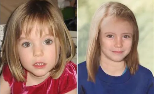 Слева: Мадлен в 2007 году (3 года). Справа: судебно-медицинская реконструкция лица Мадлен в 2012 году. Так она могла выглядеть в возрасте 9 лет