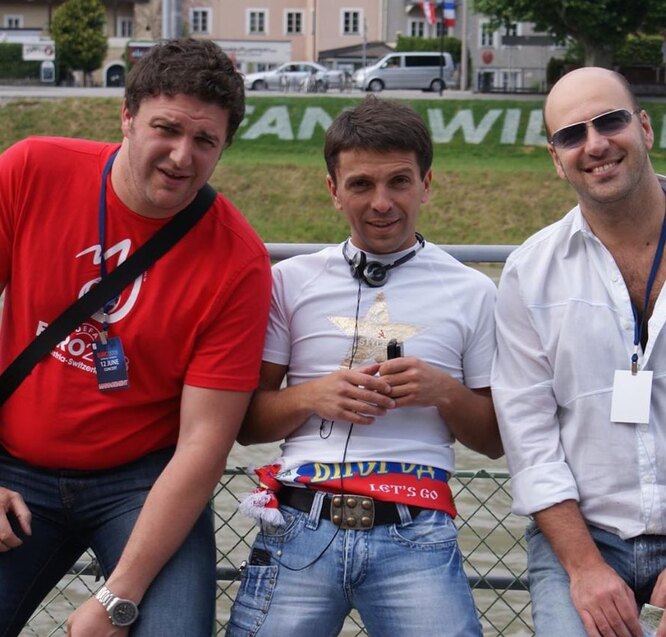 Максим Виторган, Леонид Барац и Ростислав Хаит в 2008 году