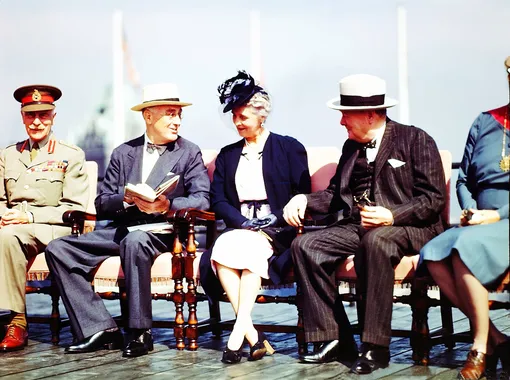 Вторая Квебекская конференция. Принцесса Алиса и ее муж с Рузвельтом. 1944 год
