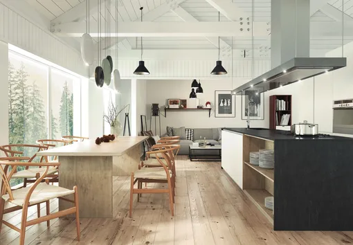 Деревянные полы также являются важной частью скандинавского дизайна дома