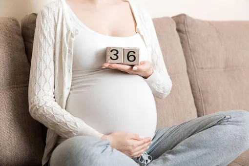 кубики с цифрами 3 и 6 на животе беременной женщины