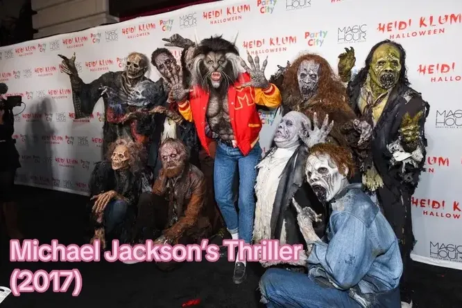 Хайди Клум в костюме, вдохновлённом клипом «Thriller» Майкла Джексона