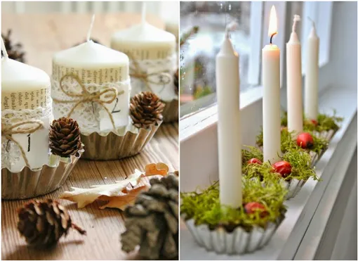 Как украсить дом к Новому году с помощью свечей: идеи с фото