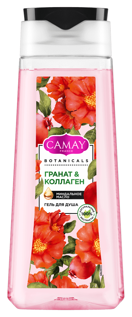 Гель для душа Camay Botanicals с ароматом цветов граната, 248 руб