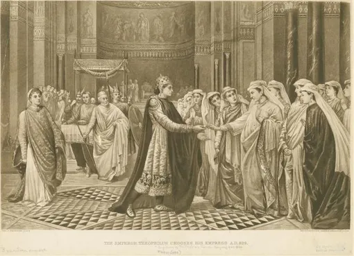 Выбор невесты императором Феофилом (литография, 1889 год)