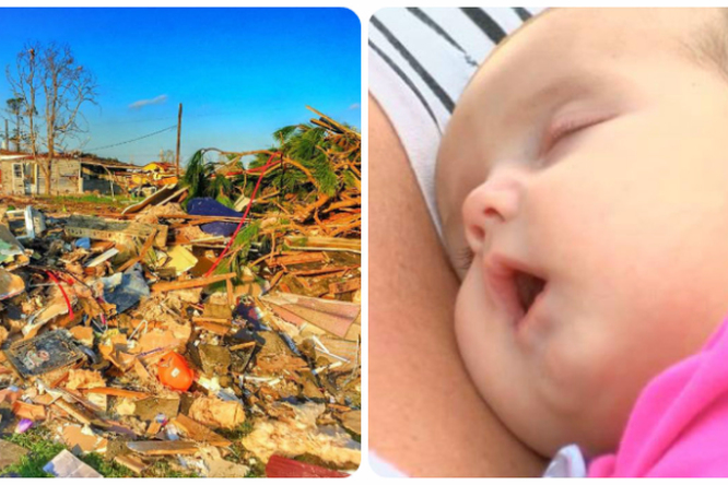 Мать спасла ребенка во время торнадо с помощью автокресла