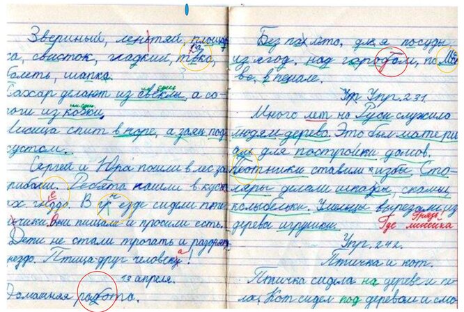 Пример дисграфичного письма. Из личного архива Ирины Лукьяновой