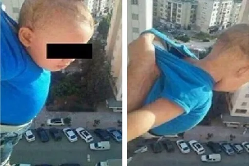 Отец вывесил двухлетнего сына из окна на 15-м этаже ради лайков в Facebook*