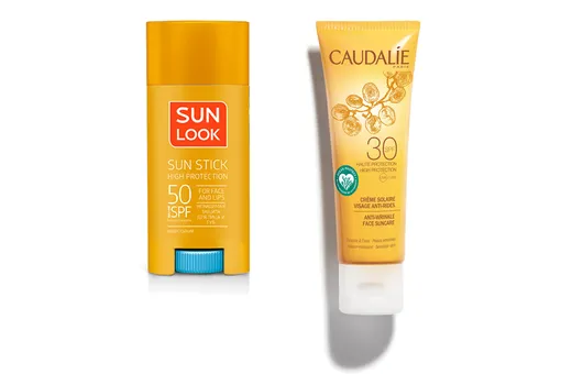 Солнцезащитный стик для лица и губ SPF 50, Sun Look; Солнцезащитный крем для лица против морщин SPF 30, Caudalie