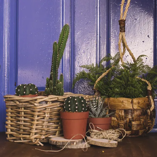 Плетёные корзинки — незаменимые элементы мексиканского стиля в интерьере фото