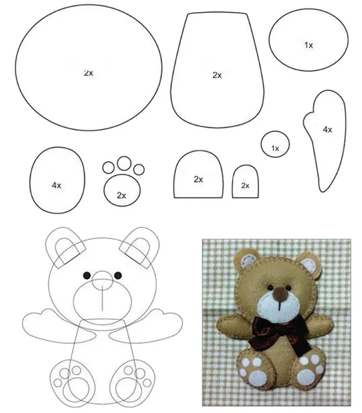 Выкройки игрушек для начинающих и не только: фото выкройка медвежонок мягкая игрушка