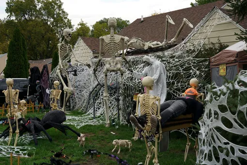 украшение двора к хэллоуину