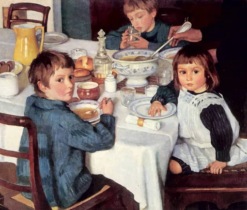 Зинаида Серебрякова «Дети за завтраком»