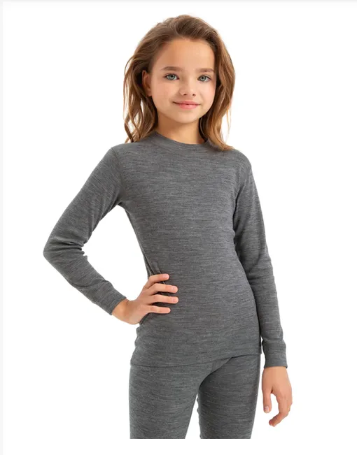 Термофутболка детская для девочек с длинным рукавом серии SOFT, цвет серый, Norveg, 3200 р.
