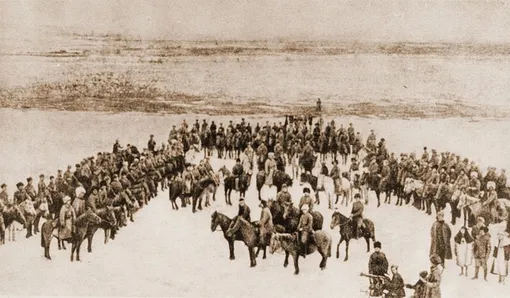 Восточносибирские красные партизаны из отряда Нестора Каландаришвили, 1919 г.