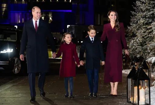 рождественская служба принц Уильям, Кейт Миддлтон и их дети