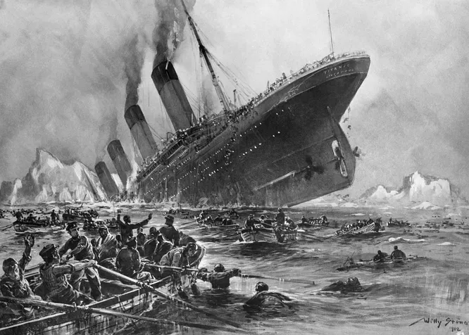 Сколько по времени длилось крушение “Титаника”?