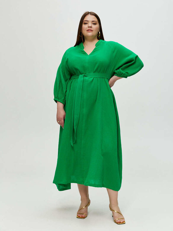 яркое зеленое платье большие размеры