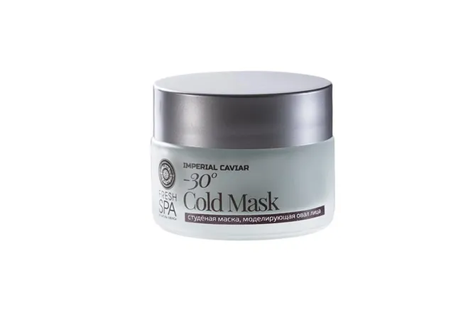 Студеная маска, моделирующая овал лица, c маслом арктической мяты, протеином северной чёрной икры и экстрактом кладонии снежной Fresh Spa Imperial Caviar, Natura Siberiсa