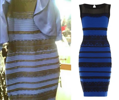 Бело-золотое или сине-черное? Какого цвета платье?