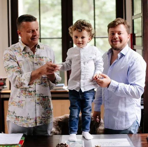 Леонид Парфёнов с сыном Иваном и внуком Михаилом