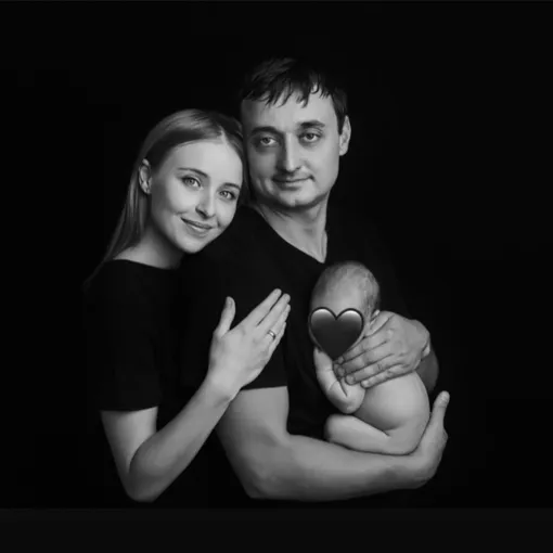 Анна Сагайдачная с мужем и сыном