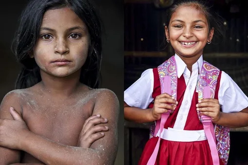 Как меняет детей образование: фотограф снимает бедных детей до и после школы