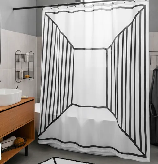 Шторка для ванной комнаты тканевая 180х200 см из коллекции Grafica