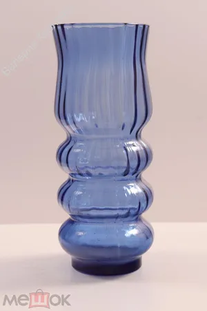 ваза ссср синяя стекло