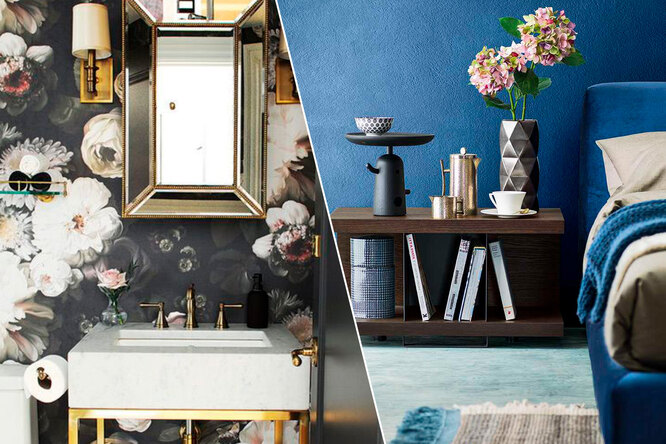 Синие кухни, обои в цветок и еще 10 модных дизайнерских трендов