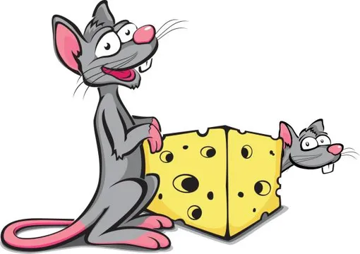 2 мультяшные мыши держат кусок сыра