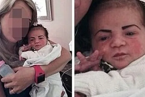 Мама, нарисовавшая младенцу брови, возмутила Интернет