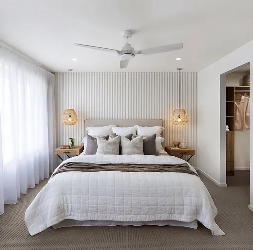 Спальня в стиле новый модерн — чем меньше деталей, узоров, цветов и аксессуаров, тем лучше