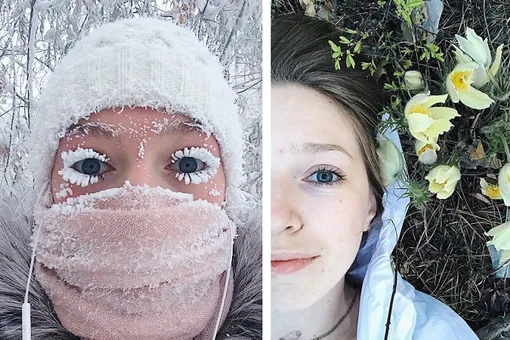 Якутянка, которая прославилась «замерзшими» ресницами, поразила поклонников летним фото