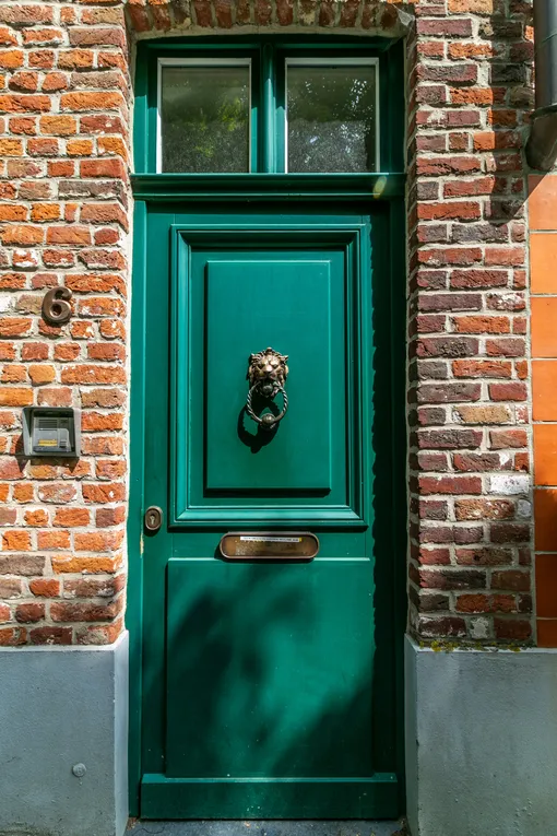 Зелёная входная дверь фото