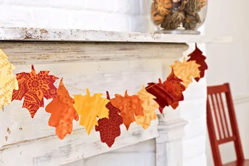 Оригинальный осенний декор для вашего дома. Гирлянда из листьев.